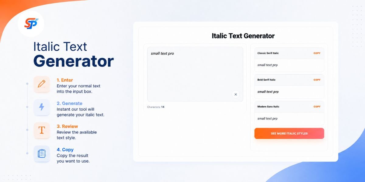 How to create italic text using SmallTextPro Italic Text Generator
